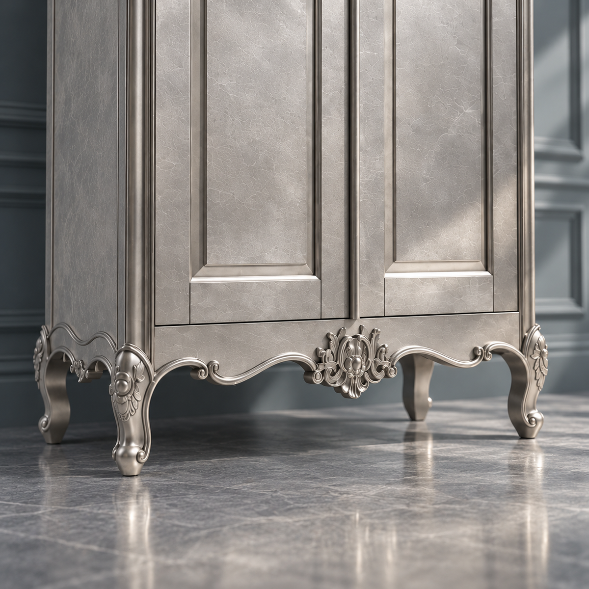 L'Ombre d'Argent — French Rococo Painted Wardrobe