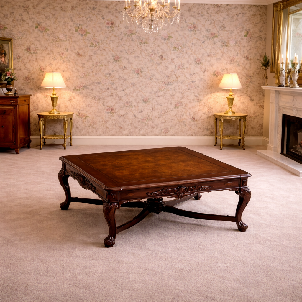 Evarielle Garnet Court — Emerald Velvet Three-Seat Salon Sofa