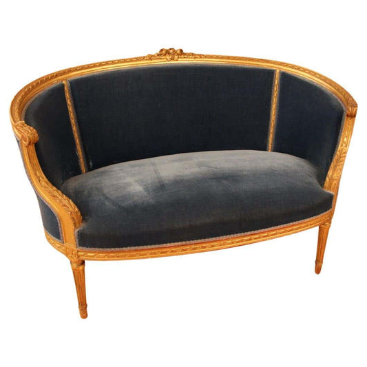 Saphir Impérial — French Neoclassical Gilded Settee