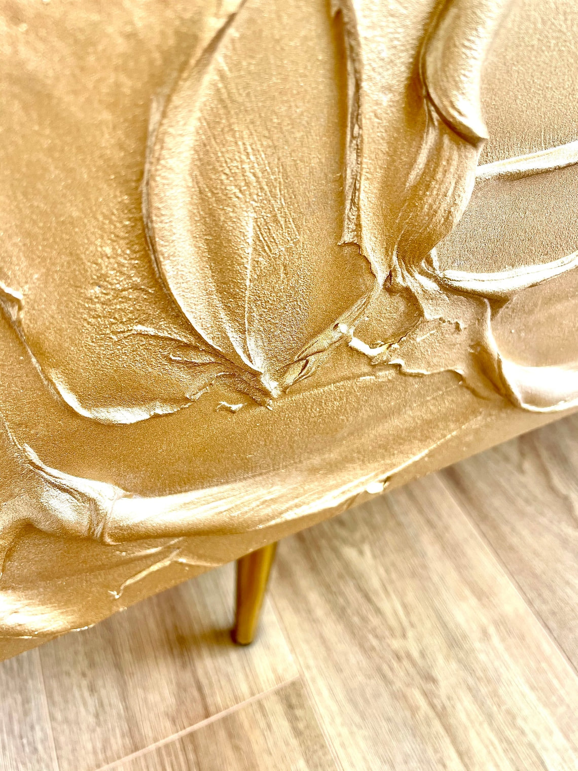 Honey Drip — Contemporary Gold Textured Four-Door Sideboard