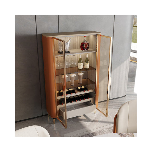 Aurielle — Contemporary Glass Door Bar Cabinet