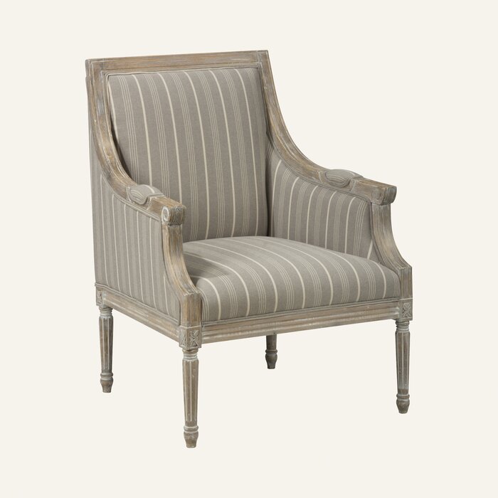 Dreliane — French Provincial Striped Upholstered Armchair