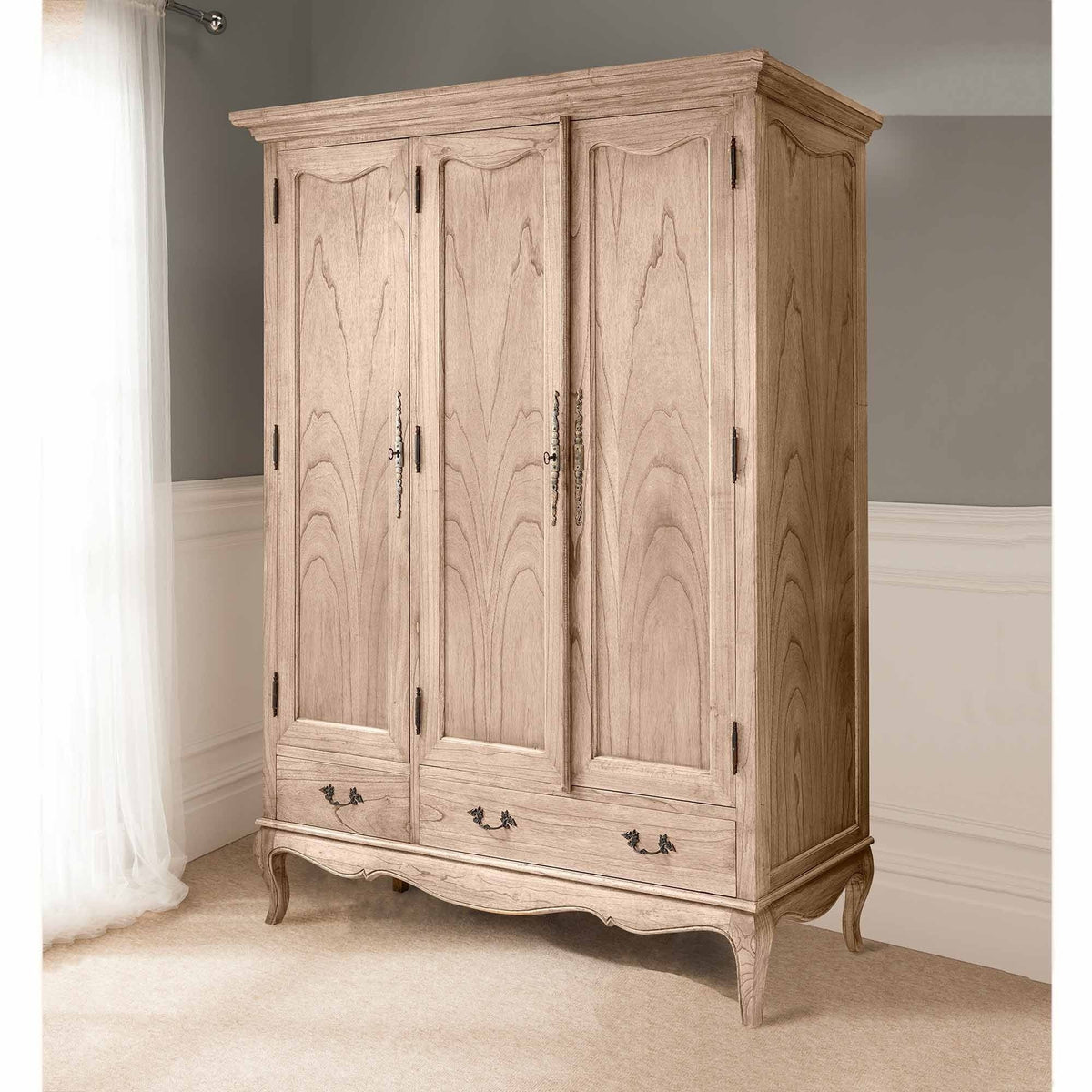 Whispering Reverie — French Provincial Three-Door Wardrobe