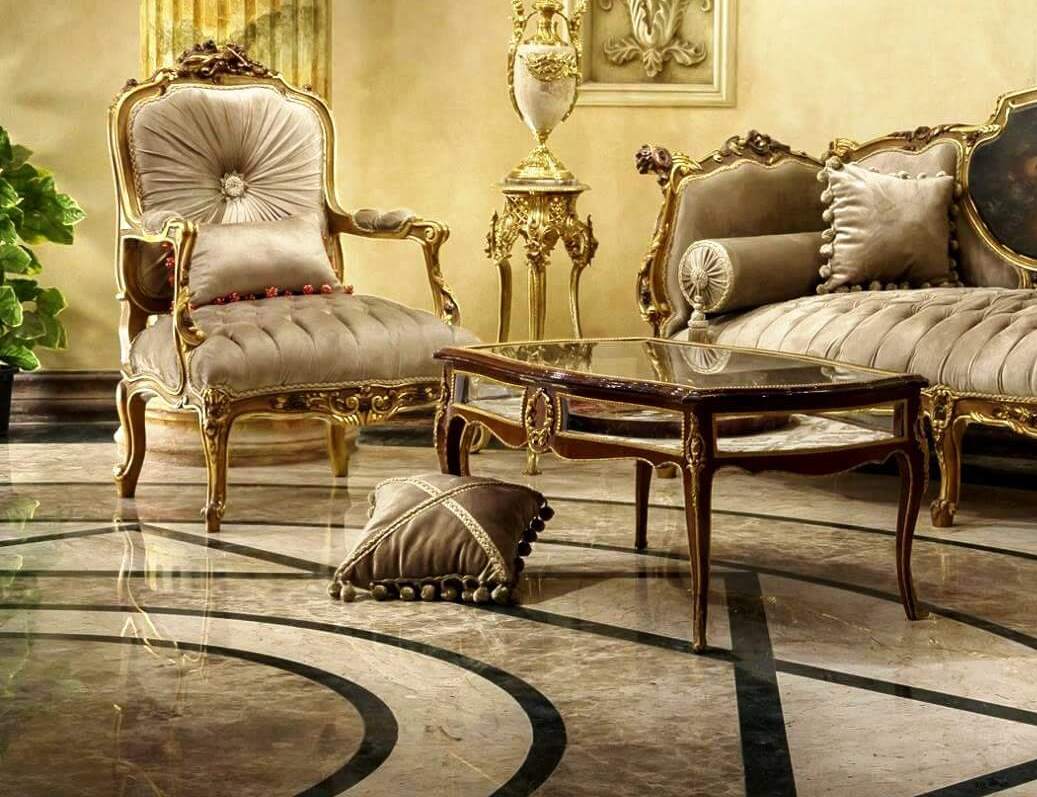 Rosée Baroque — Handcrafted Teak Gilded Carved French Sofa