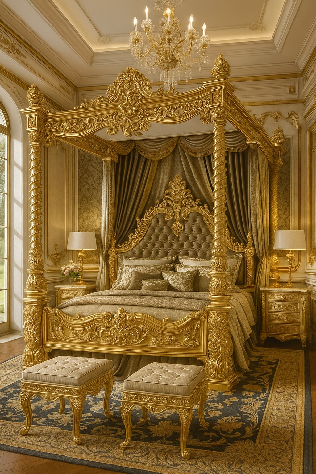 Jovienne — French Gilded Canopy Bed