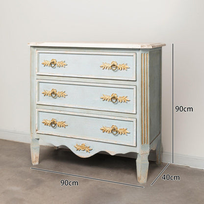 Château Bleu Buffet — French Provincial Carved Chest of Drawers