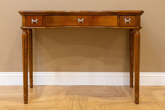 Brunelle Argentée — French Neoclassical Walnut Writing Desk with Three Drawers