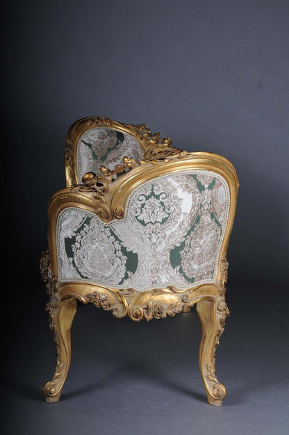Épine de Lune — French Rococo Gilded Carved Chaise