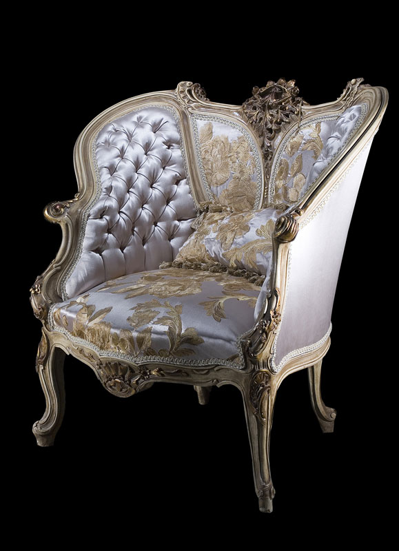 Ivresse d’Or — Handcrafted Teak Louis XV-Inspired Gilded Sofa & Armchair Set