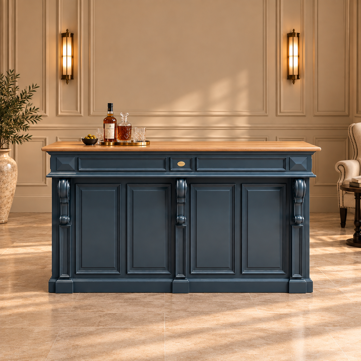Brise Lumière — French Neoclassical Panelled Bar Counter