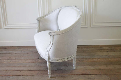 Perle Muette — Handcrafted Teak French Neoclassical Settee