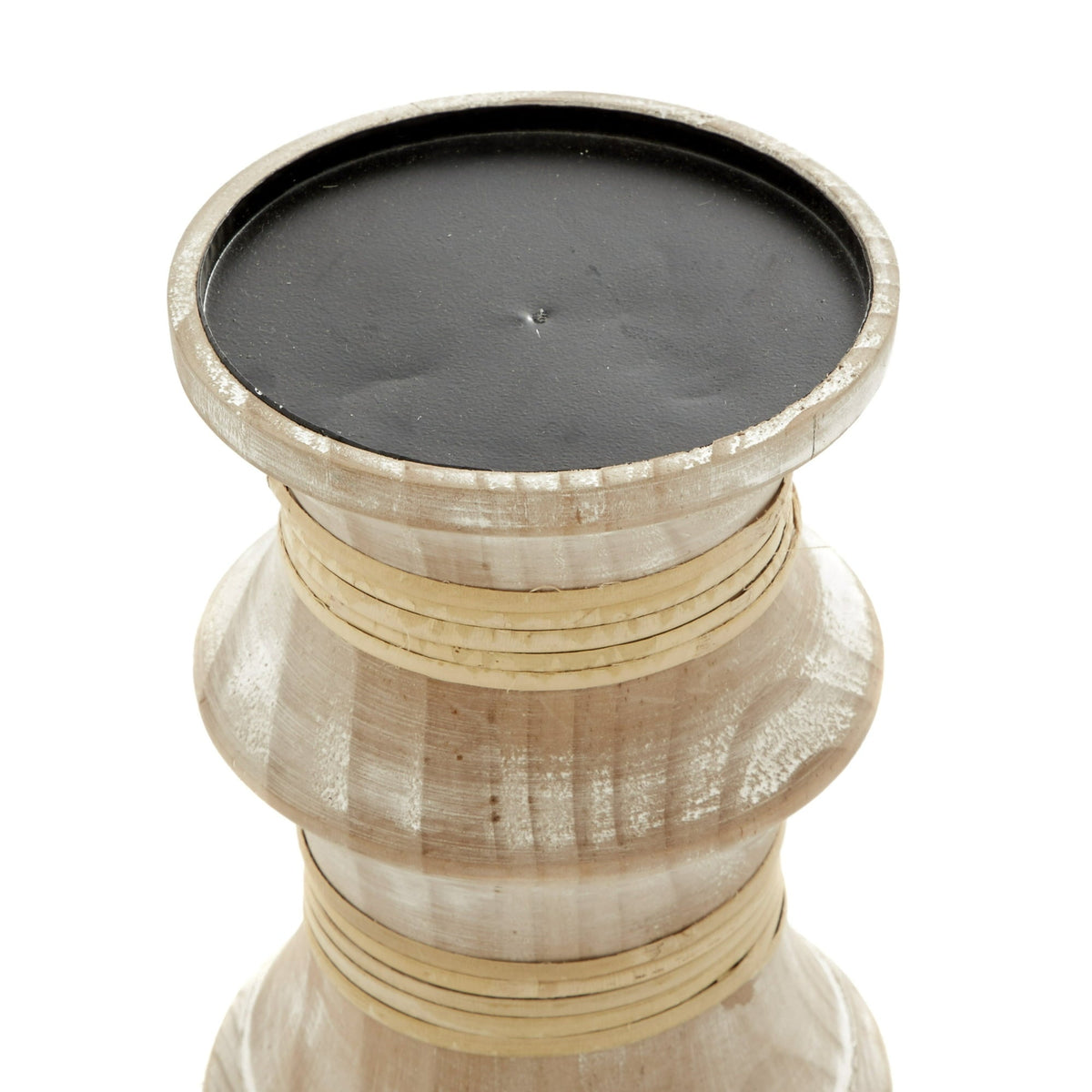 Whittled Whimsy — Natural Turned Wood Candle Holder Set