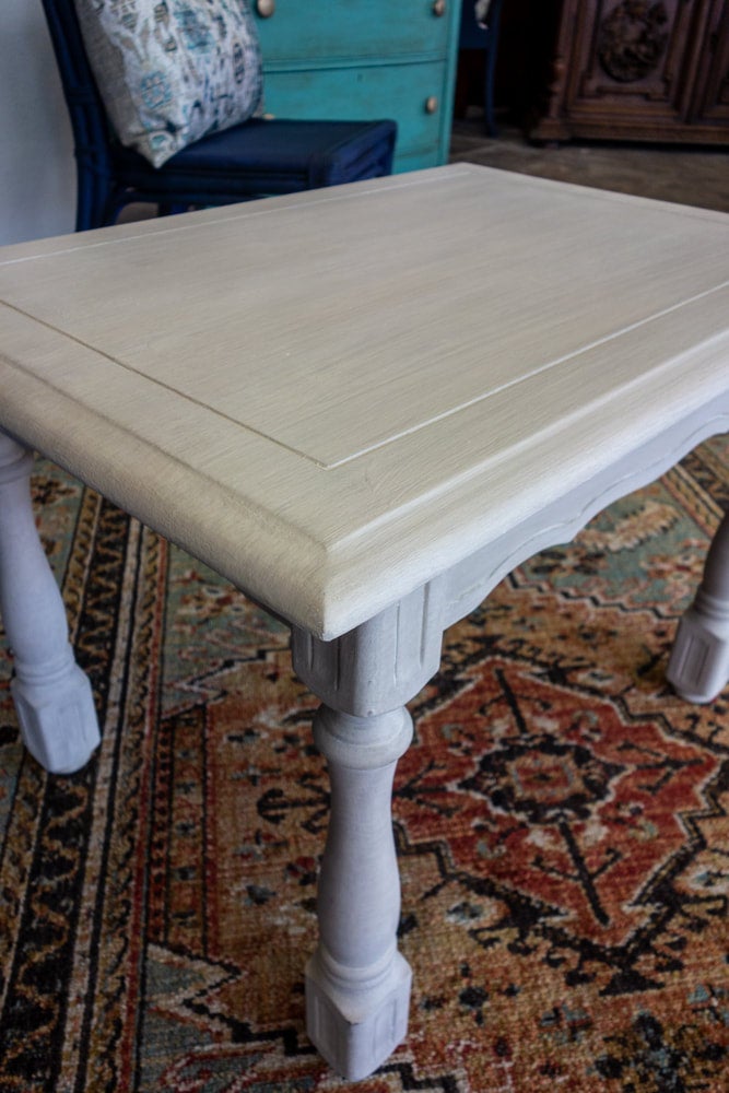 Blancheveau — Handcrafted White Carved Wood Side Table