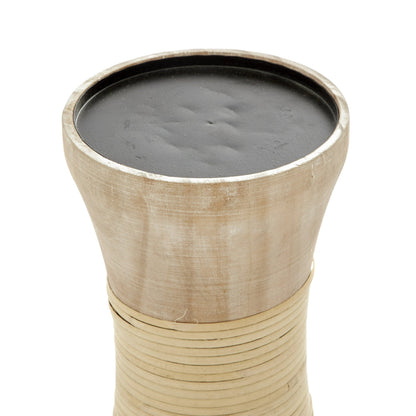 Solène Candles — Natural Turned Wood Candle Holder Set