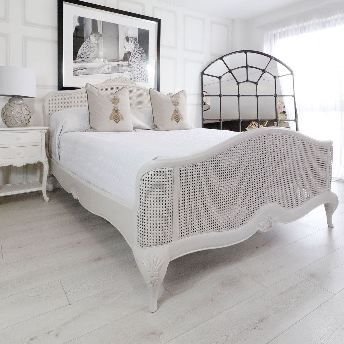 Cloud Etch — French Cane Panel Bed