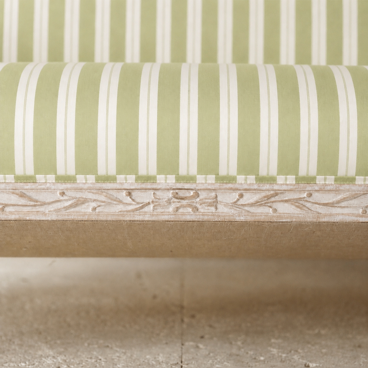 Olivane Salon — French Neoclassical Striped Settee