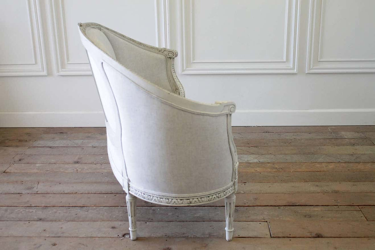 Perle Muette — Handcrafted Teak French Neoclassical Settee