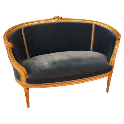 Saphir Impérial — French Neoclassical Gilded Settee