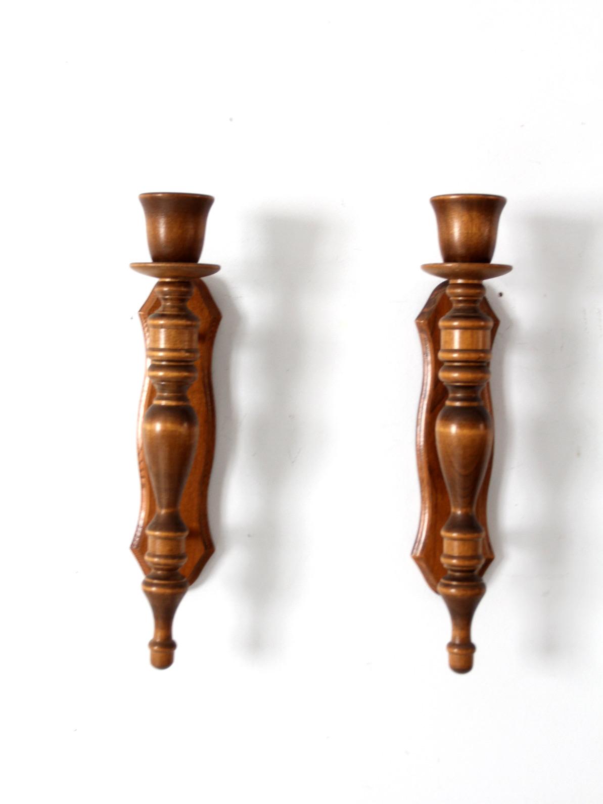 Aristide Wall Sconces — Traditional Turned Wood Candle Holders