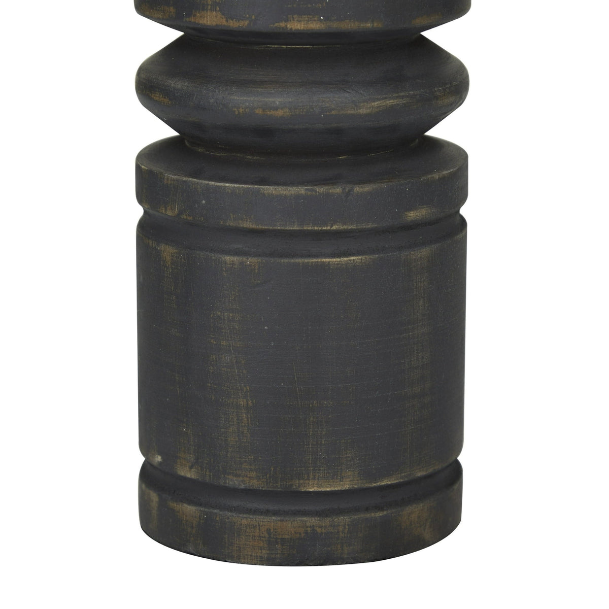 Charwood Serenade — Black Turned Wood Candle Holder Set
