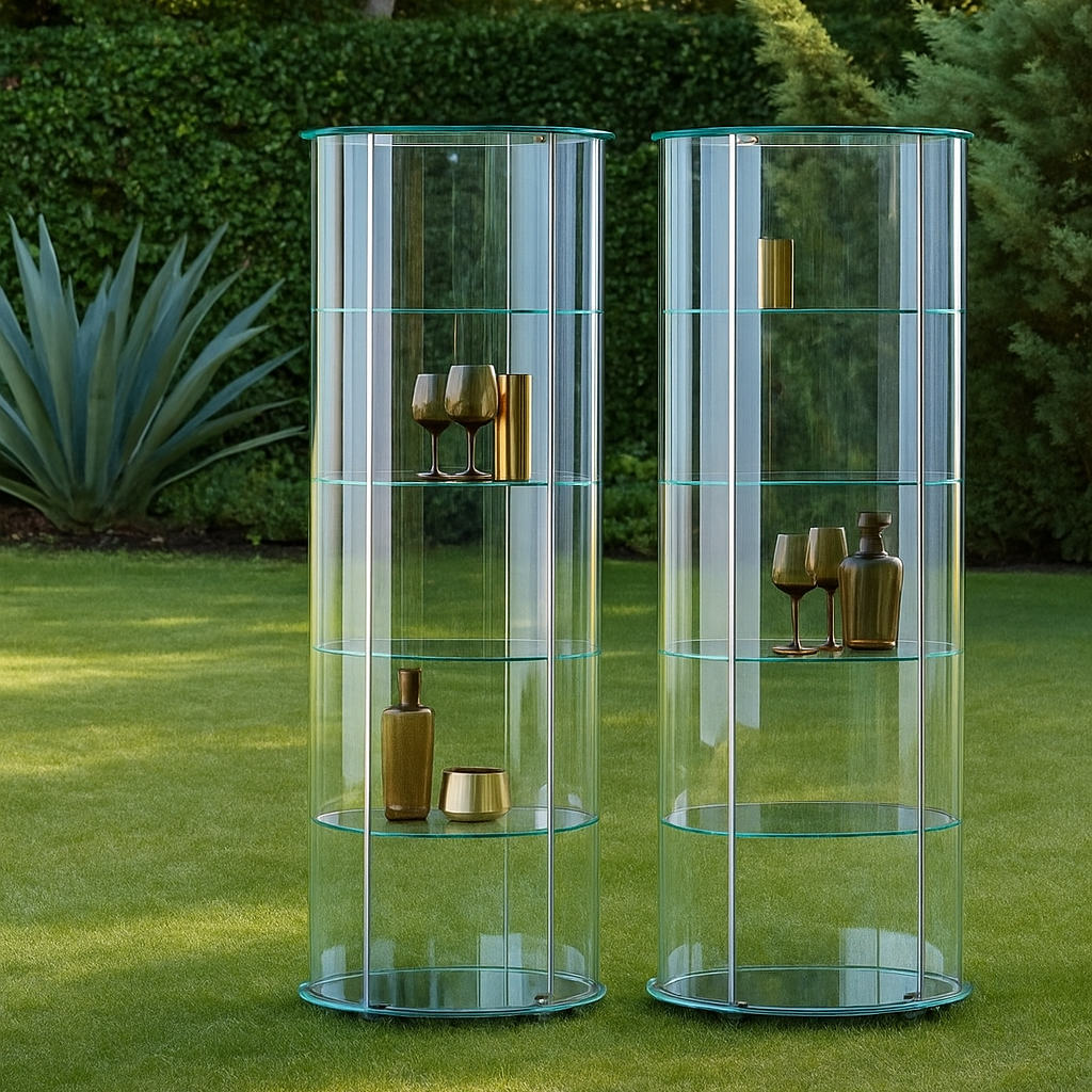 Faurelle — Contemporary Cylindrical Glass Display Cabinet
