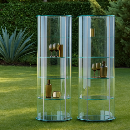 Faurelle — Contemporary Cylindrical Glass Display Cabinet