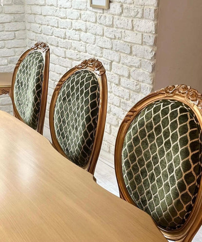 Or Velluto — French Louis XV-Inspired Cane Dining Table & Chair Set