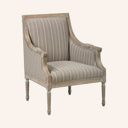 Dreliane — French Provincial Striped Upholstered Armchair