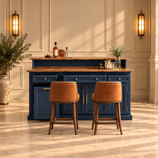 Éclat Silencieux — French Neoclassical Bar Counter with Storage