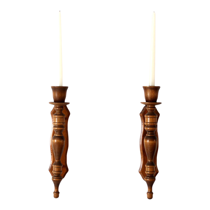 Aristide Wall Sconces — Traditional Turned Wood Candle Holders
