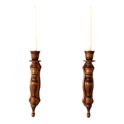 Aristide Wall Sconces — Traditional Turned Wood Candle Holders