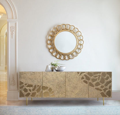 Golden Tides — Contemporary Gold Textured Four-Door Sideboard