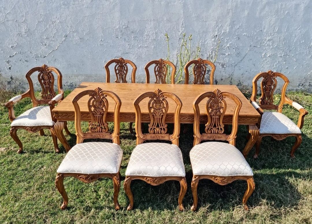 Padma Saanvi — French Rococo-Inspired Carved Dining Table & Chair Set