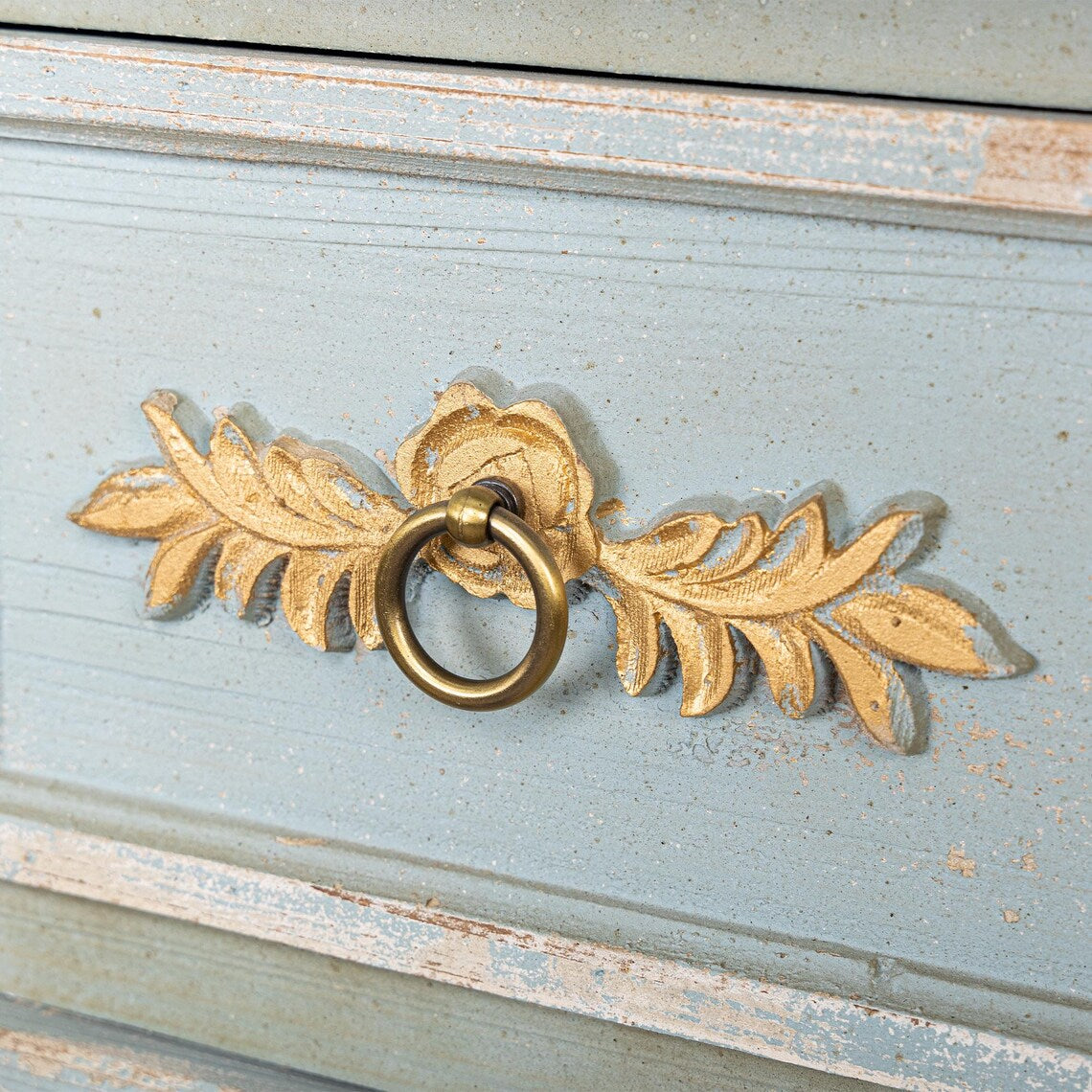 Château Bleu Buffet — French Provincial Carved Chest of Drawers
