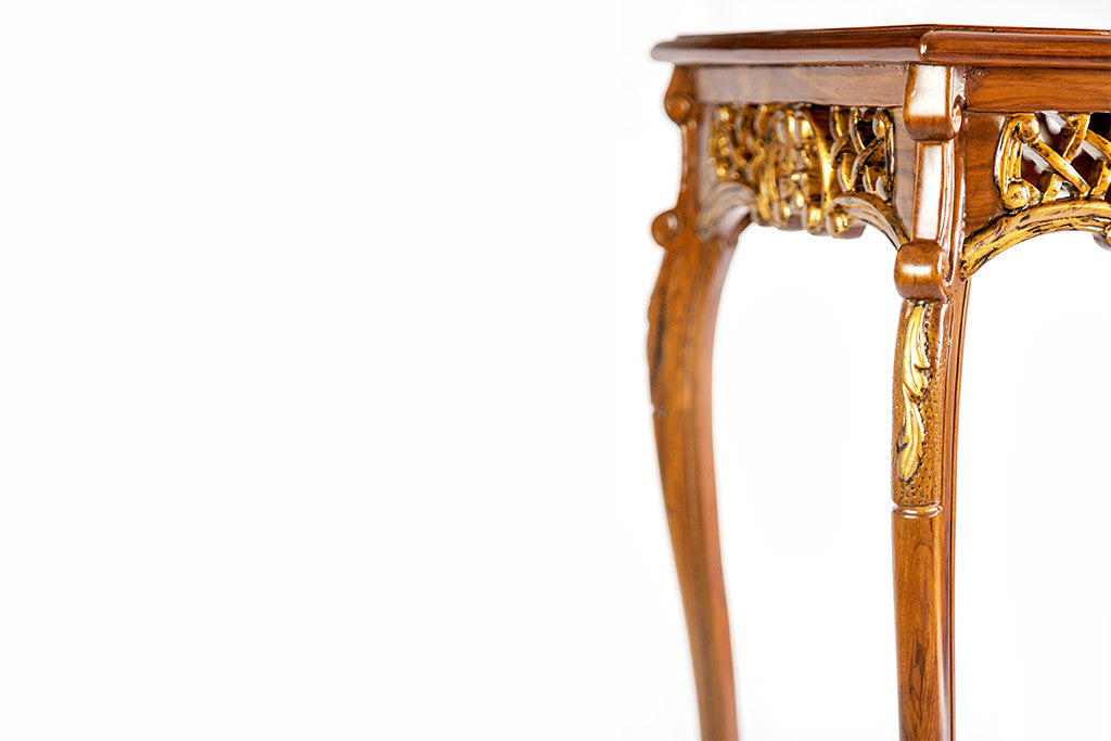 Aurelquin — Handcrafted Carved Wood Occasional Table