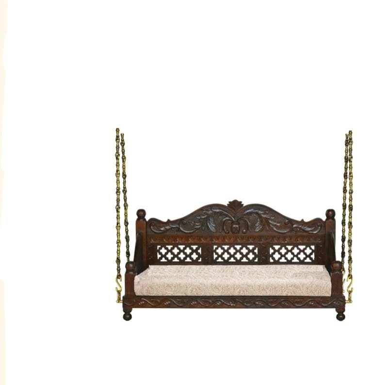 Varnika Saanjh — Handcrafted Carved Wood Hanging Swing