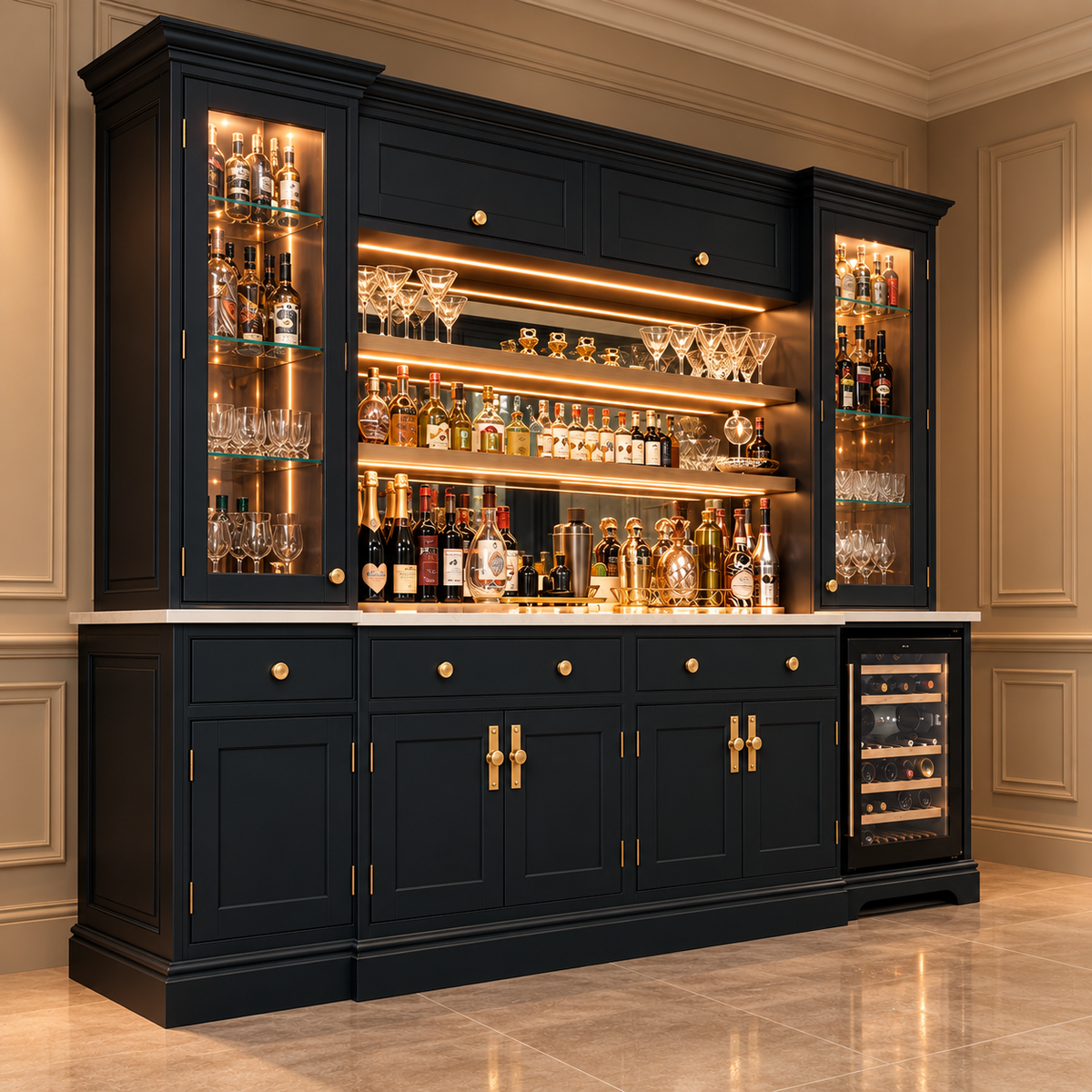 Brise Côtière — French Neoclassical Bar Cabinet