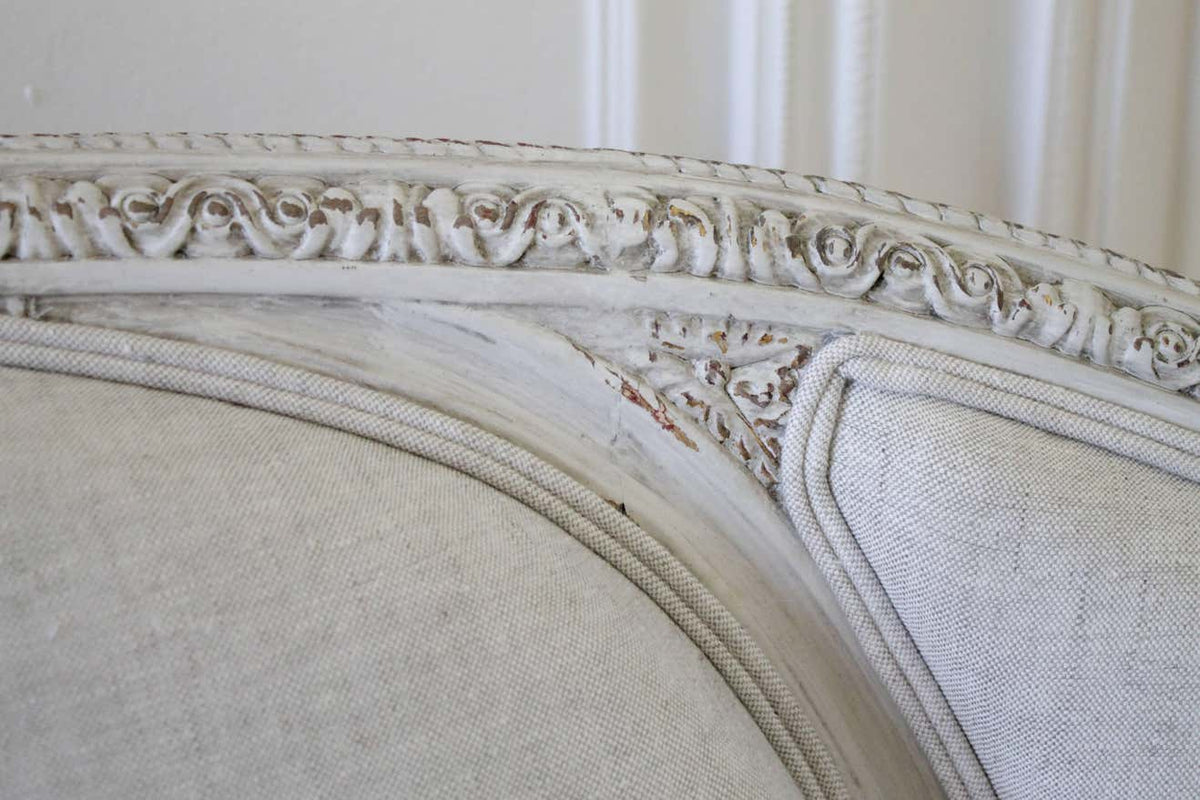Perle Muette — Handcrafted Teak French Neoclassical Settee
