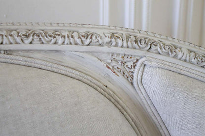 Perle Muette — Handcrafted Teak French Neoclassical Settee
