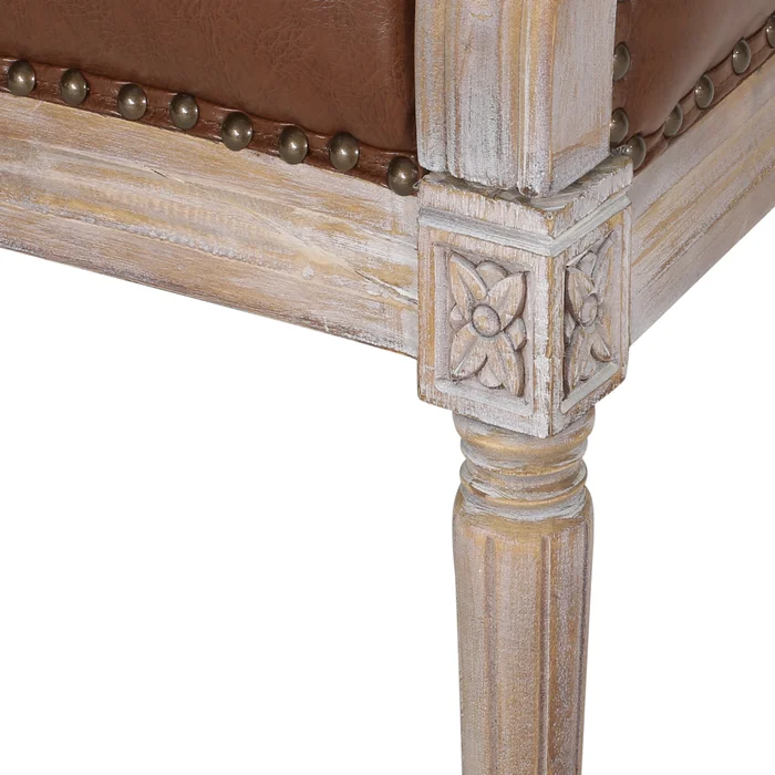 Brun Chuchoté — French Tufted Leather Loveseat