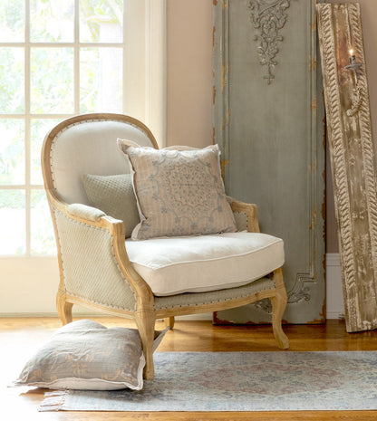 Maurelle — French Provincial Cream Upholstered Accent Armchair