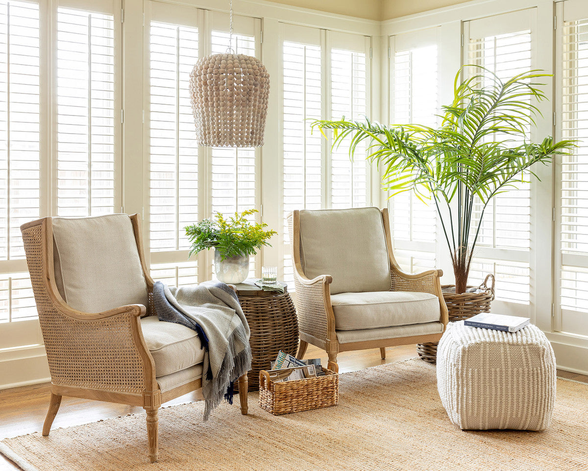 Isaleine — French Provincial Cane-Back Upholstered Armchair