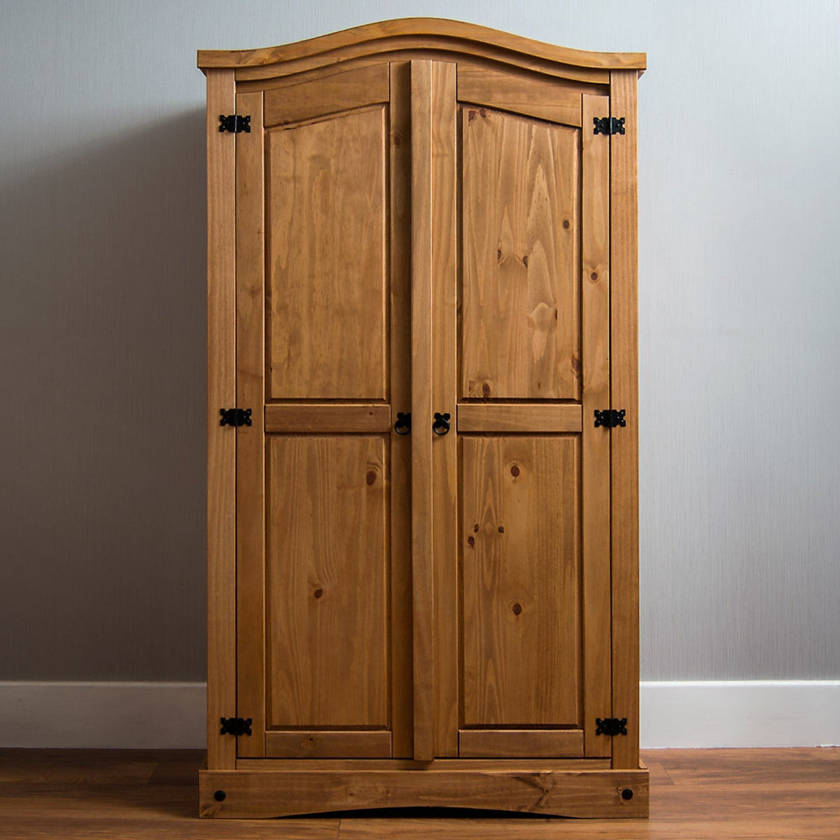 Ember & Iron — Rustic Two-Door Wood Wardrobe