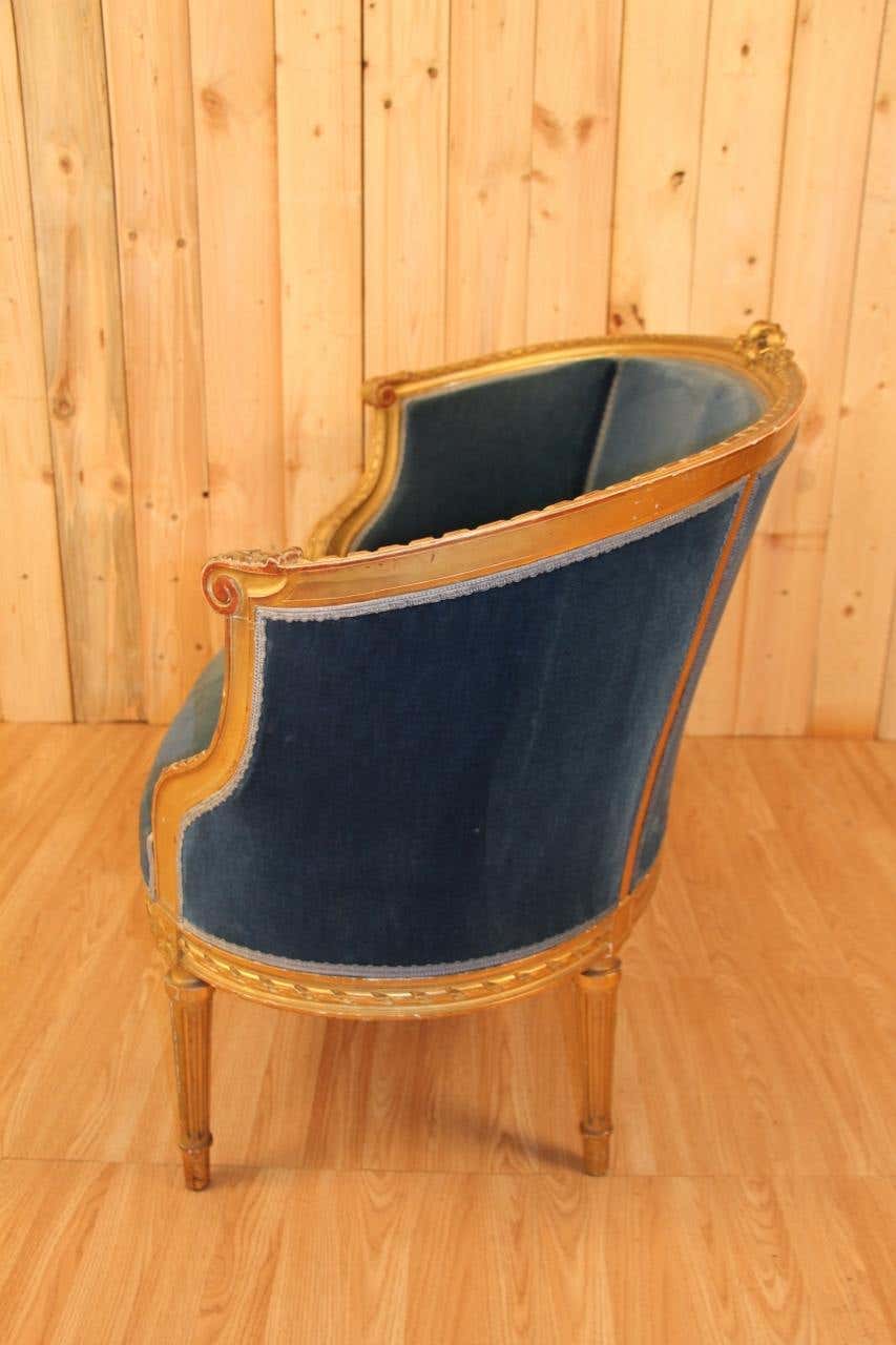 Saphir Impérial — French Neoclassical Gilded Settee