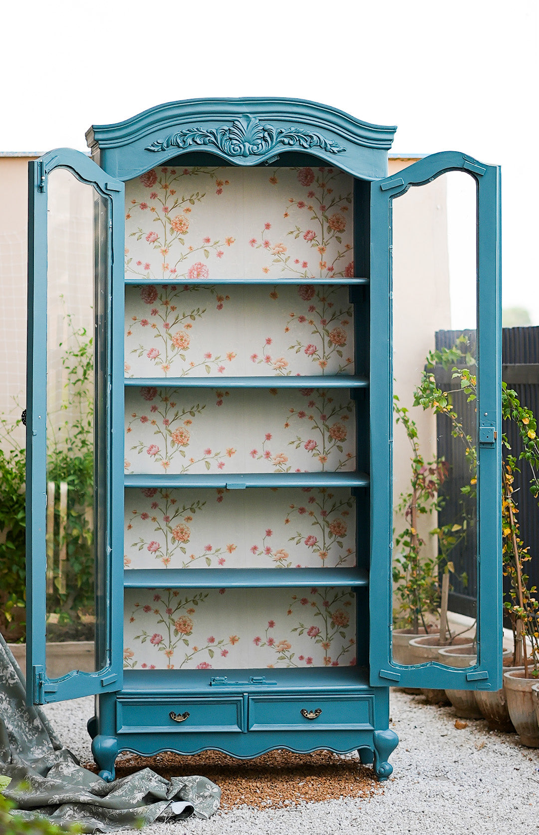 Palace Echo — French Carved Glass Door Display Cabinet