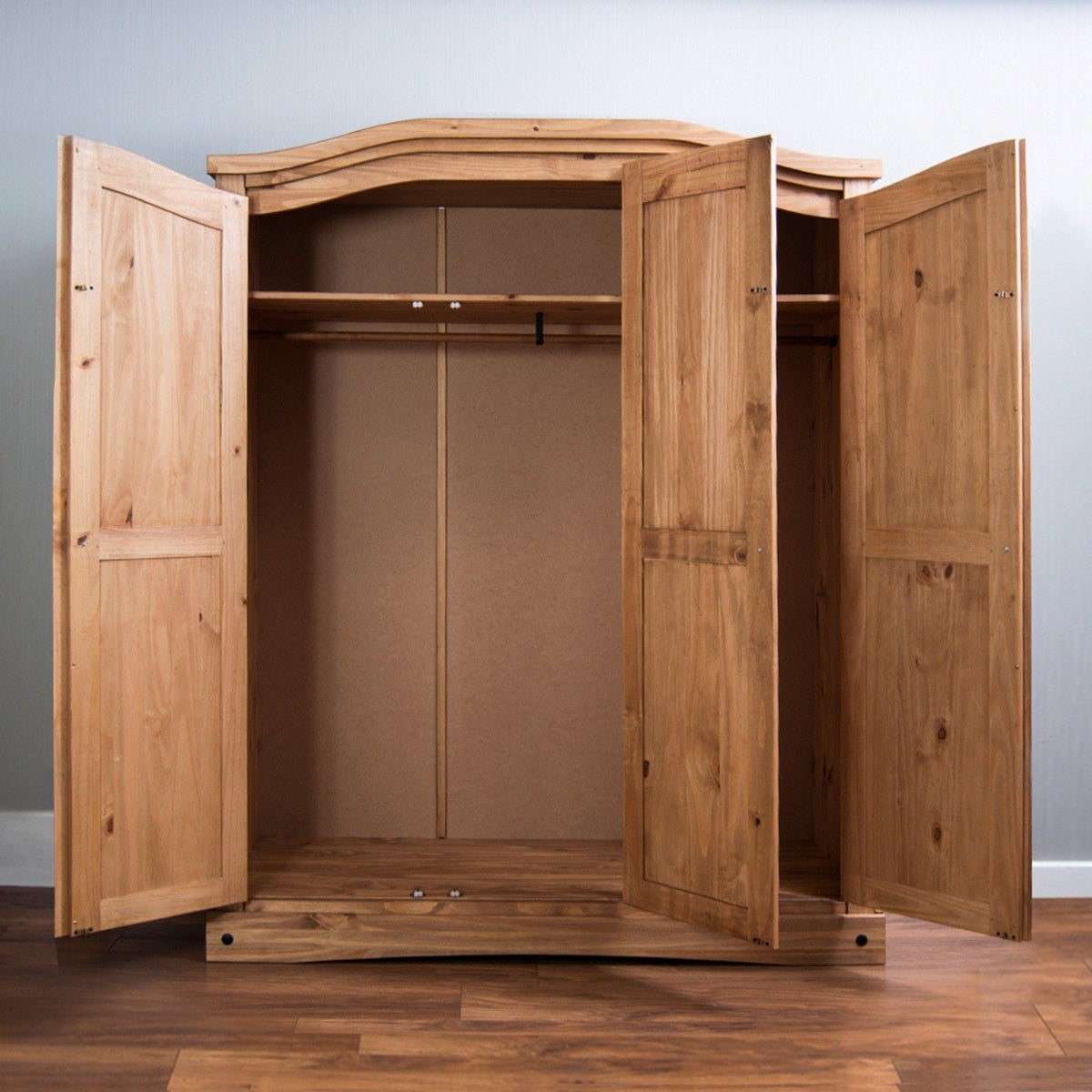 Le Bastion du Bois — Rustic Three-Door Wood Wardrobe