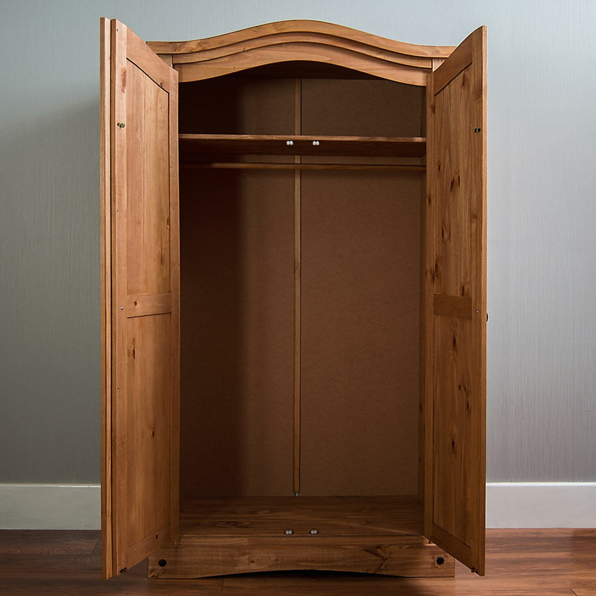 Ember & Iron — Rustic Two-Door Wood Wardrobe