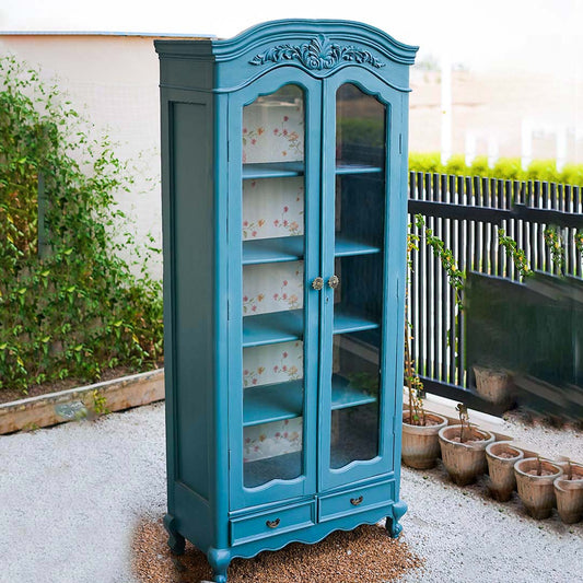 Palace Echo — French Carved Glass Door Display Cabinet