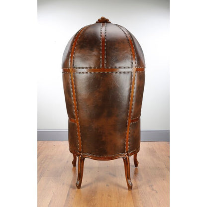 Ormaraud — Traditional Leather High-Back Accent Chair