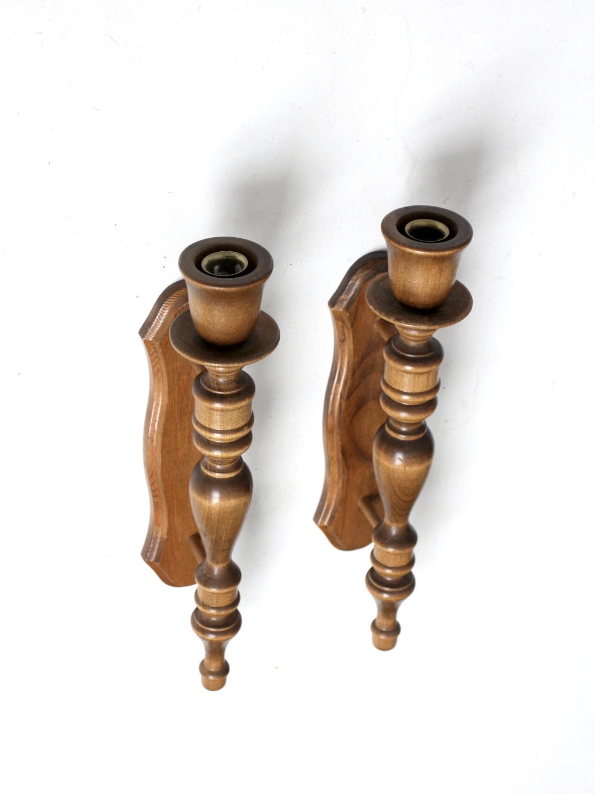 Aristide Wall Sconces — Traditional Turned Wood Candle Holders